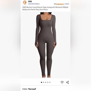 OQQ Longsleeve Yoga Jumpsuit NWOT